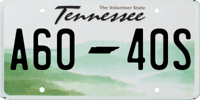 TN license plate A6040S