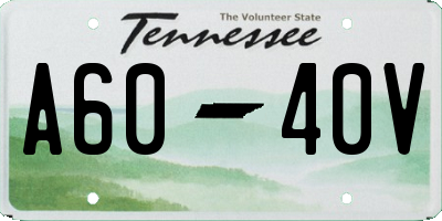 TN license plate A6040V