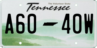TN license plate A6040W