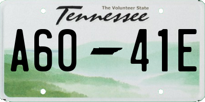 TN license plate A6041E