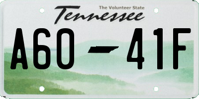TN license plate A6041F