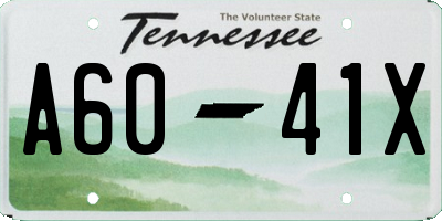 TN license plate A6041X