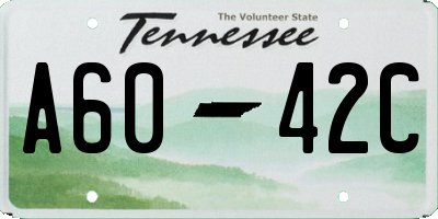 TN license plate A6042C