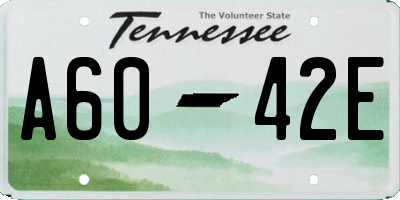 TN license plate A6042E