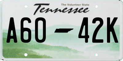 TN license plate A6042K