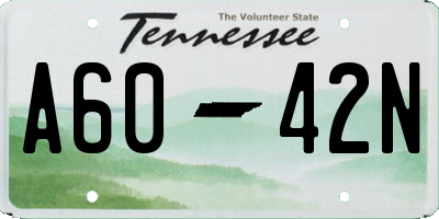 TN license plate A6042N