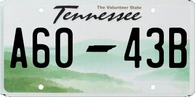 TN license plate A6043B