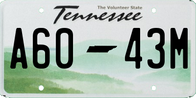 TN license plate A6043M