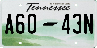 TN license plate A6043N