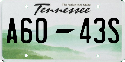 TN license plate A6043S