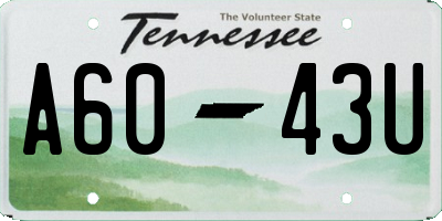 TN license plate A6043U