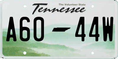 TN license plate A6044W