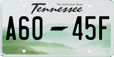 TN license plate A6045F