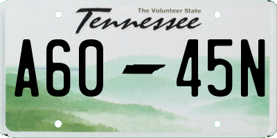 TN license plate A6045N