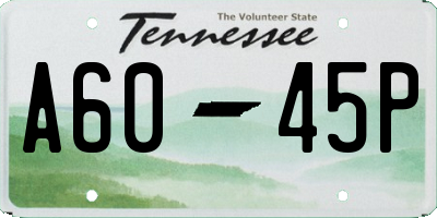 TN license plate A6045P