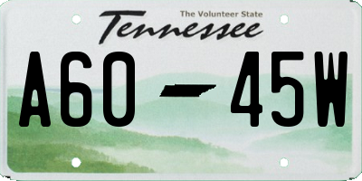 TN license plate A6045W