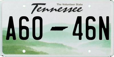 TN license plate A6046N