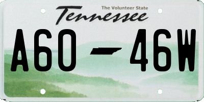 TN license plate A6046W