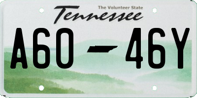 TN license plate A6046Y