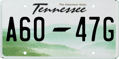 TN license plate A6047G