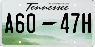 TN license plate A6047H