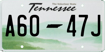 TN license plate A6047J