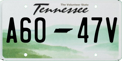 TN license plate A6047V