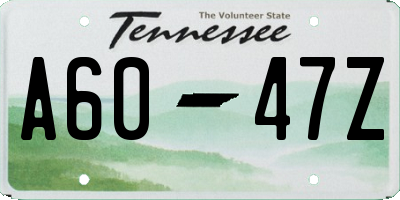 TN license plate A6047Z
