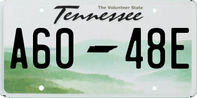 TN license plate A6048E