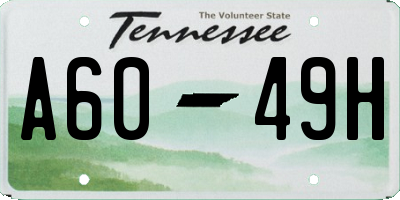 TN license plate A6049H
