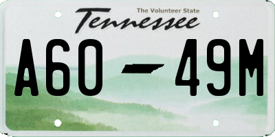 TN license plate A6049M