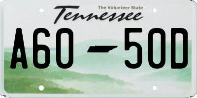 TN license plate A6050D