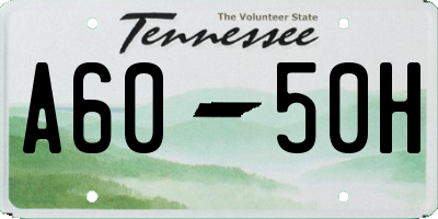 TN license plate A6050H