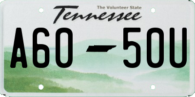 TN license plate A6050U