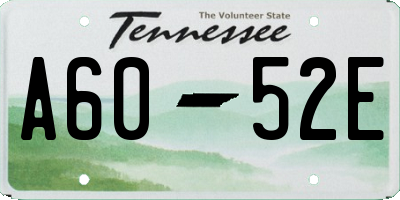 TN license plate A6052E