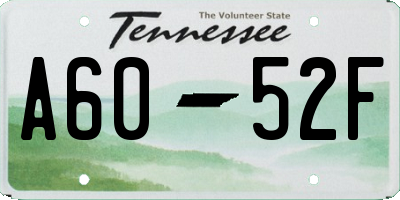 TN license plate A6052F