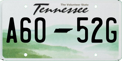 TN license plate A6052G