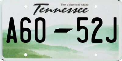 TN license plate A6052J