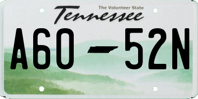 TN license plate A6052N