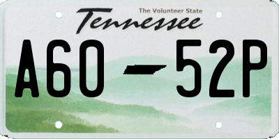 TN license plate A6052P