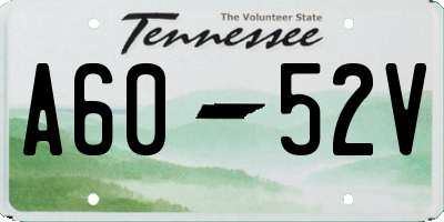 TN license plate A6052V