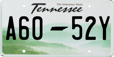 TN license plate A6052Y