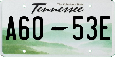TN license plate A6053E