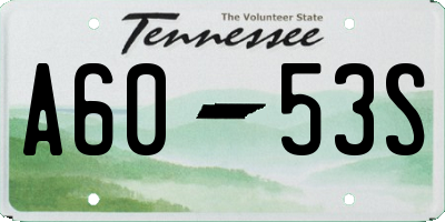 TN license plate A6053S