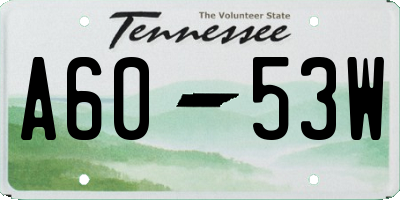 TN license plate A6053W