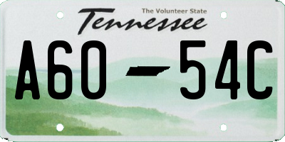 TN license plate A6054C
