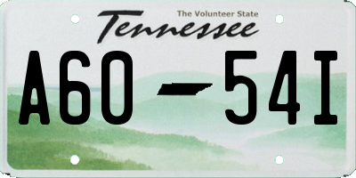 TN license plate A6054I