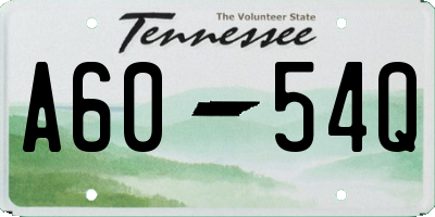 TN license plate A6054Q