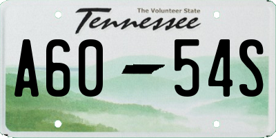 TN license plate A6054S