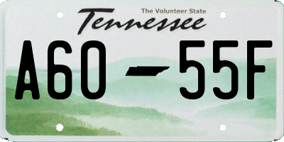 TN license plate A6055F